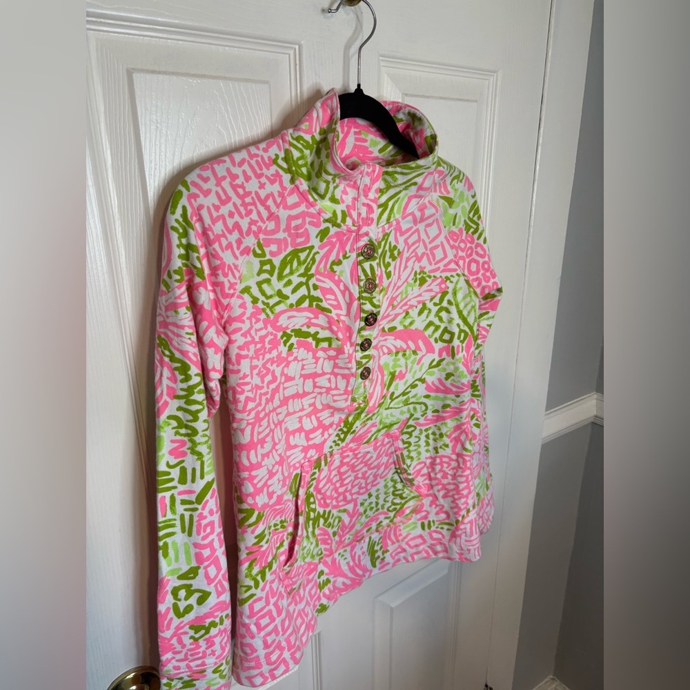 Lilly Pulitzer UPF 50+ Captain Popover – Size Small | Pink Sunset “Home Slice” - Picture 3 of 11